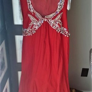 Rachel Allan Dresses - Red Embellished Open Back Dress Rachel Allan Dresses - Red Embellished Open Back Dress